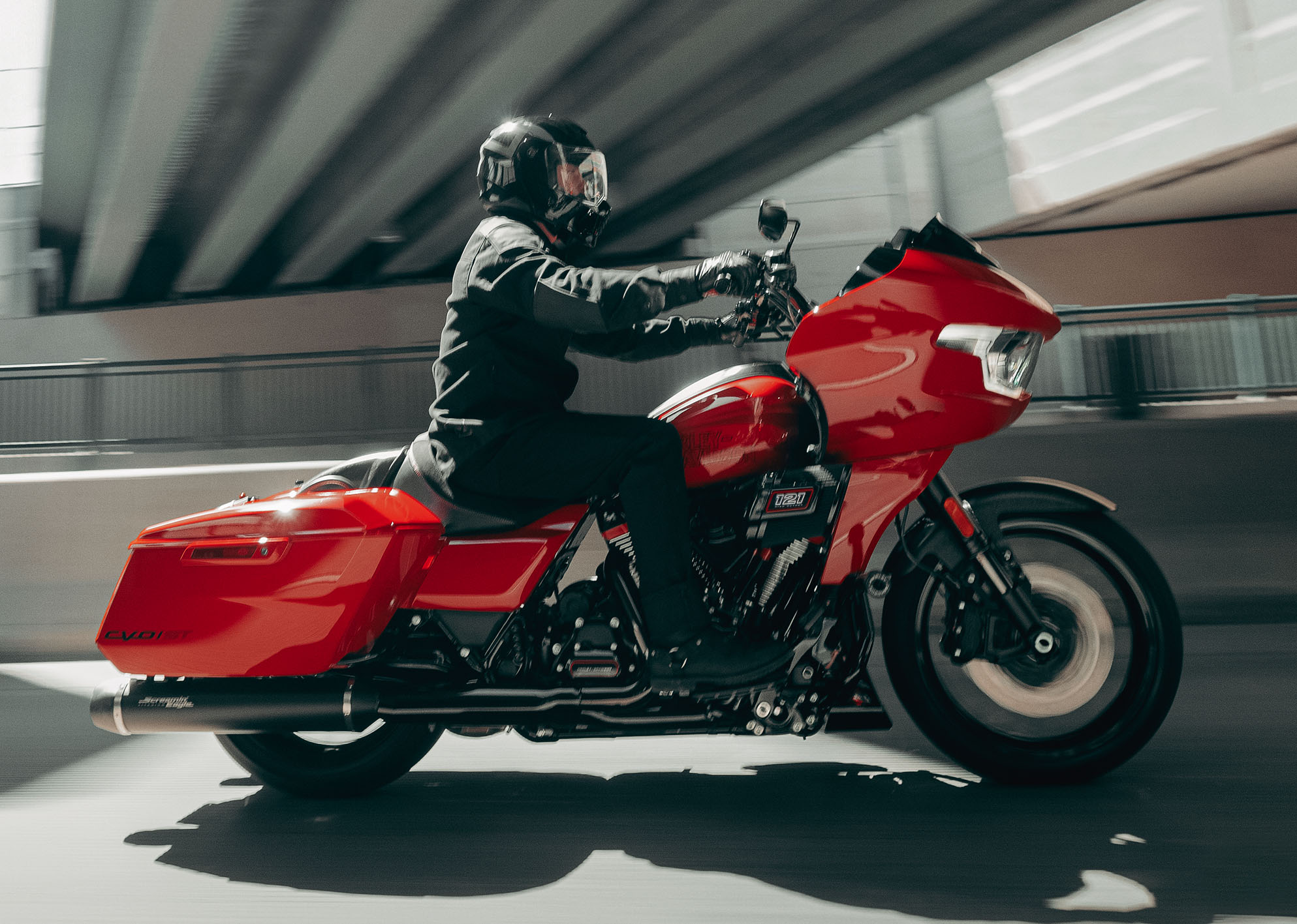 2025 CVO Road Glide ST motorcycle riding shot