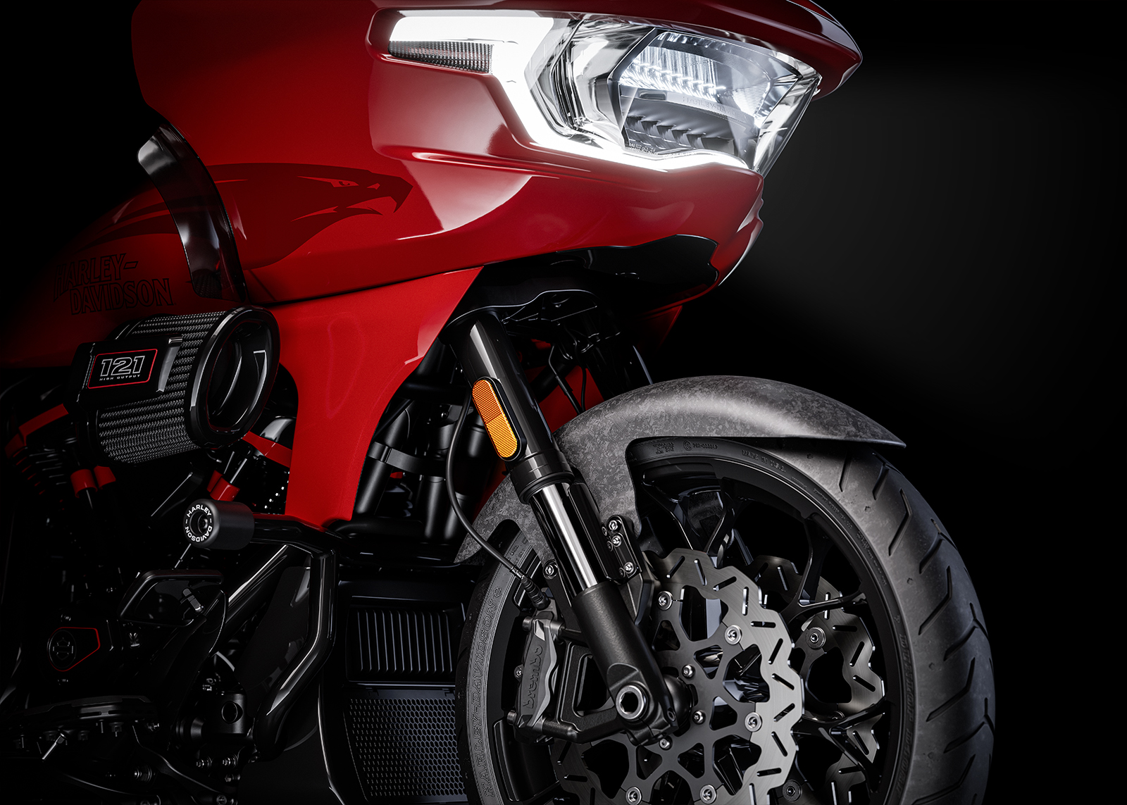 2025 CVO Road Glide ST motorcycle front forks